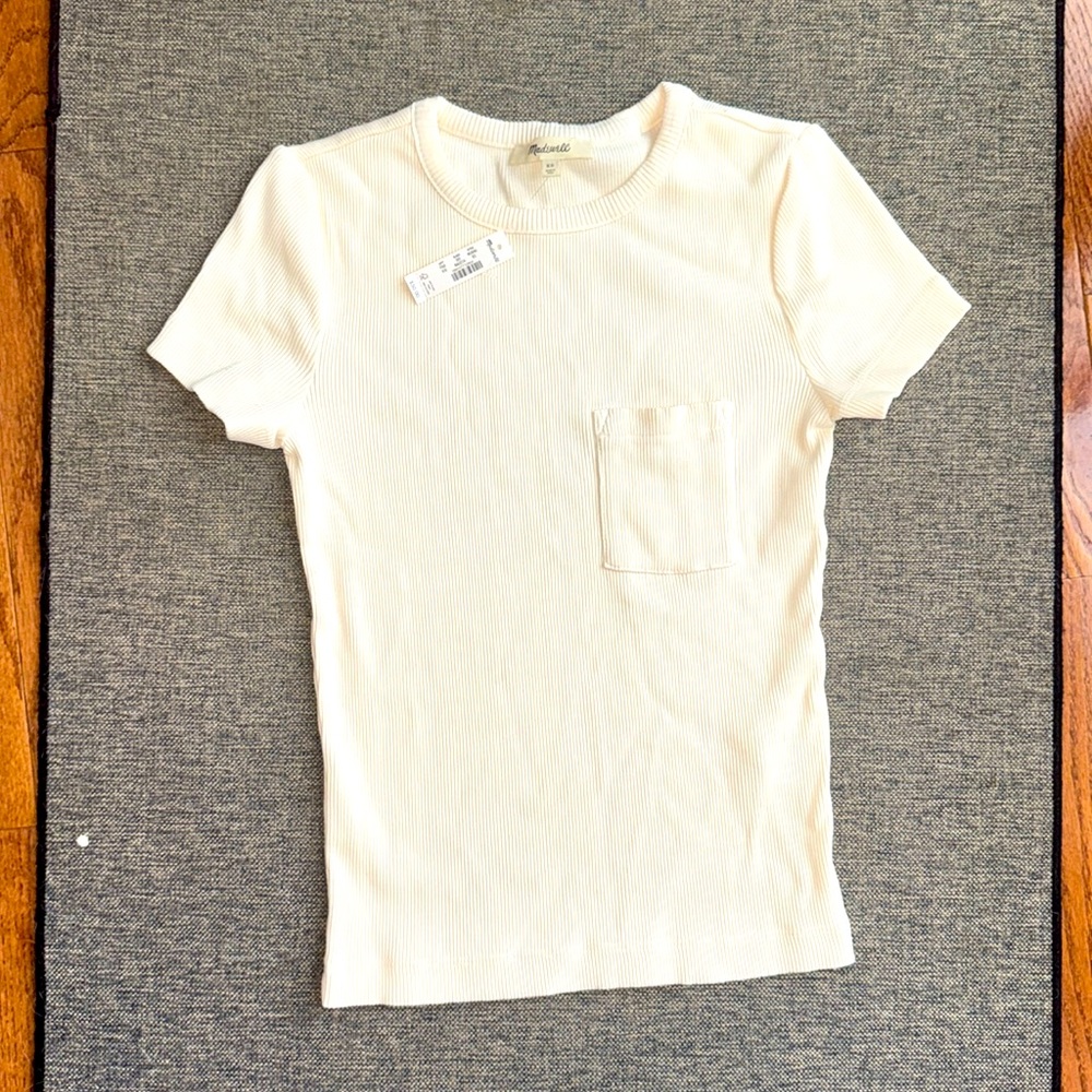 Madewell Ribbed Pocket T NWT